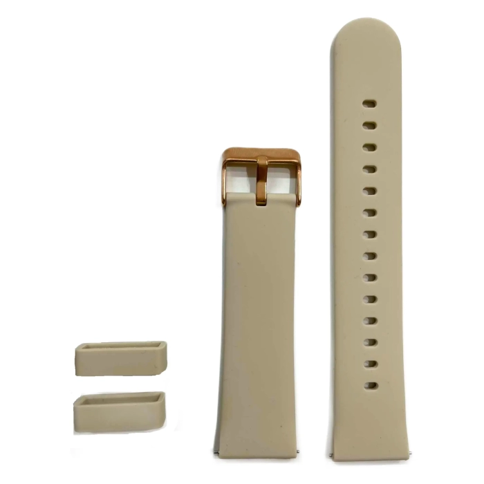 Pasek silikonowy Kremowy do Smartwatcha o szerokości 22mm i długości 230mm